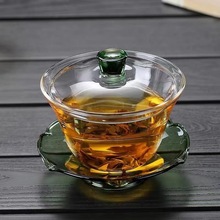 玻璃盖碗茶杯功夫茶具套装加厚透明泡茶壶手工大号敬茶三才碗家用