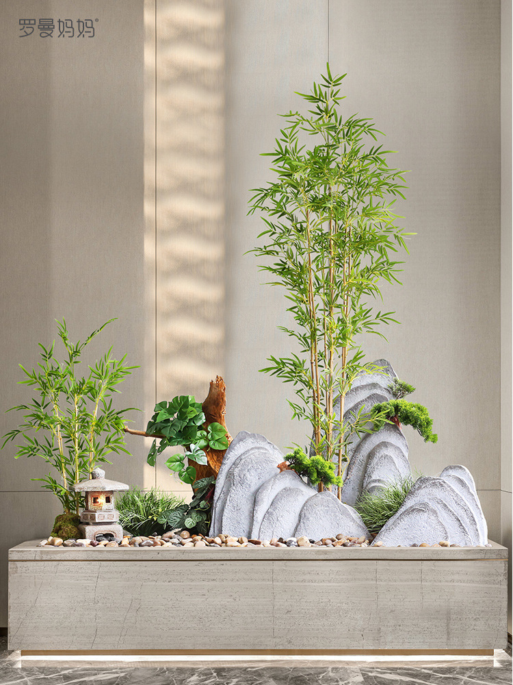 仿真竹子造景室内装饰仿生假绿植景观商场酒店布景家居