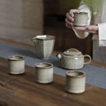 龙泉传世哥窑功夫茶具青瓷陶瓷茶壶公道杯茶杯复古送礼茶室批发