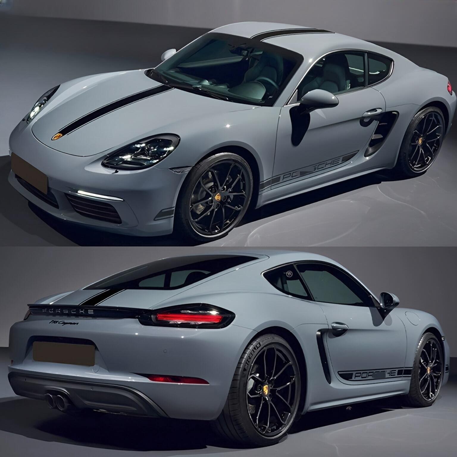 ly适用于保时捷718车贴拉花boxster cayman装饰引擎盖侧裙装饰贴