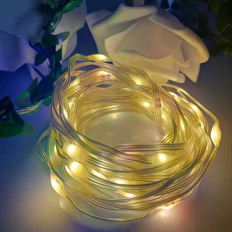 新款led皮线灯串户外防水太阳能灯庭院草坪装饰灯低压工程彩灯串