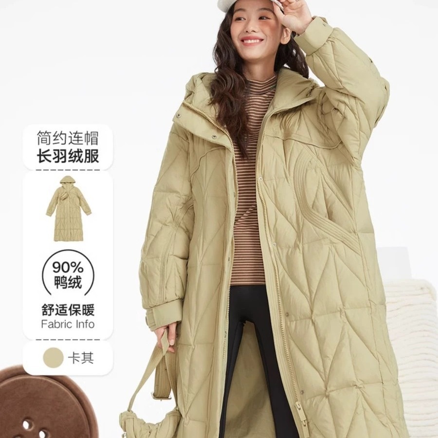 Brand Same Style Design Sense down Jacket 90 White Duck down with Bag Casual Women Loose Long [Limited Order]]
