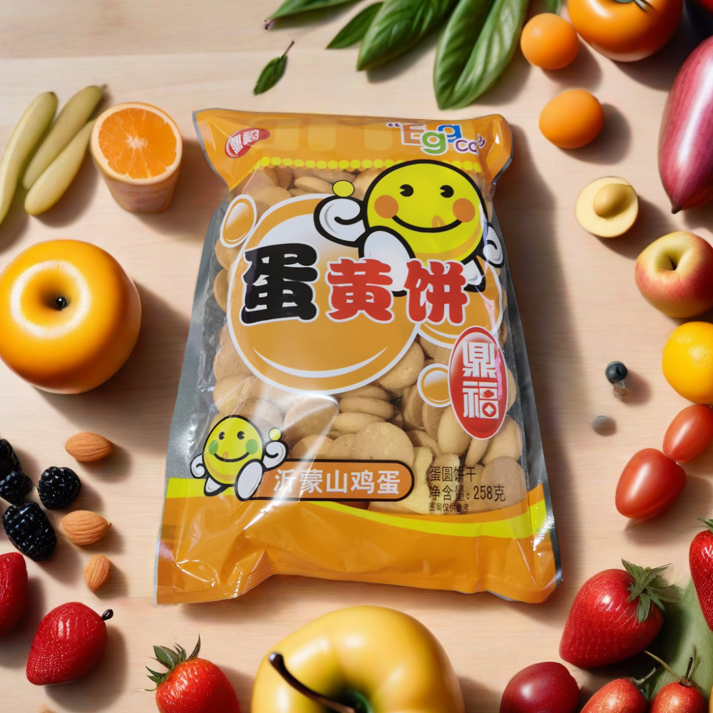 鼎福蛋黄饼干258g沂蒙山鸡蛋蛋圆饼干儿时老式蛋仔杏园小鸡蛋饼干