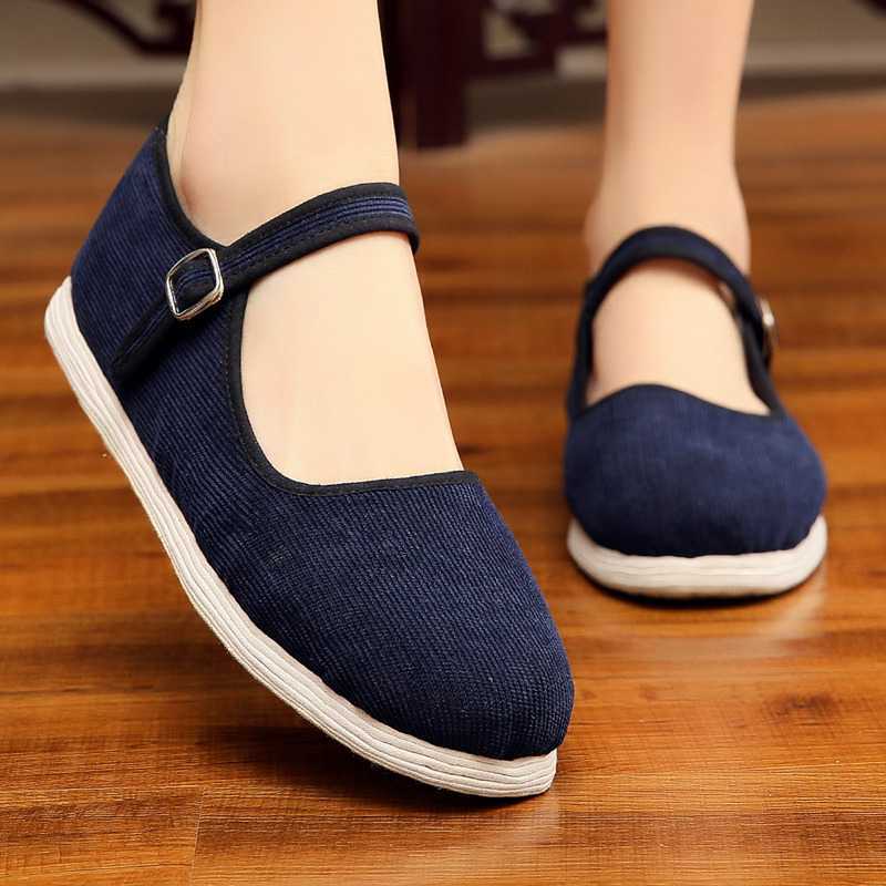 千层底女士一带单鞋软底中老年春夏妈妈布鞋