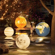 户外防水月球灯太阳能行星草坪灯景观庭院灯彩色星球装饰氛围灯