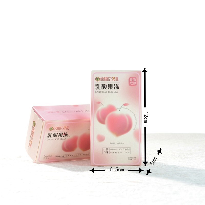 徐福记喜礼乳酸菌果冻白桃味结婚生日伴手礼粉小方盒52g/2枚装