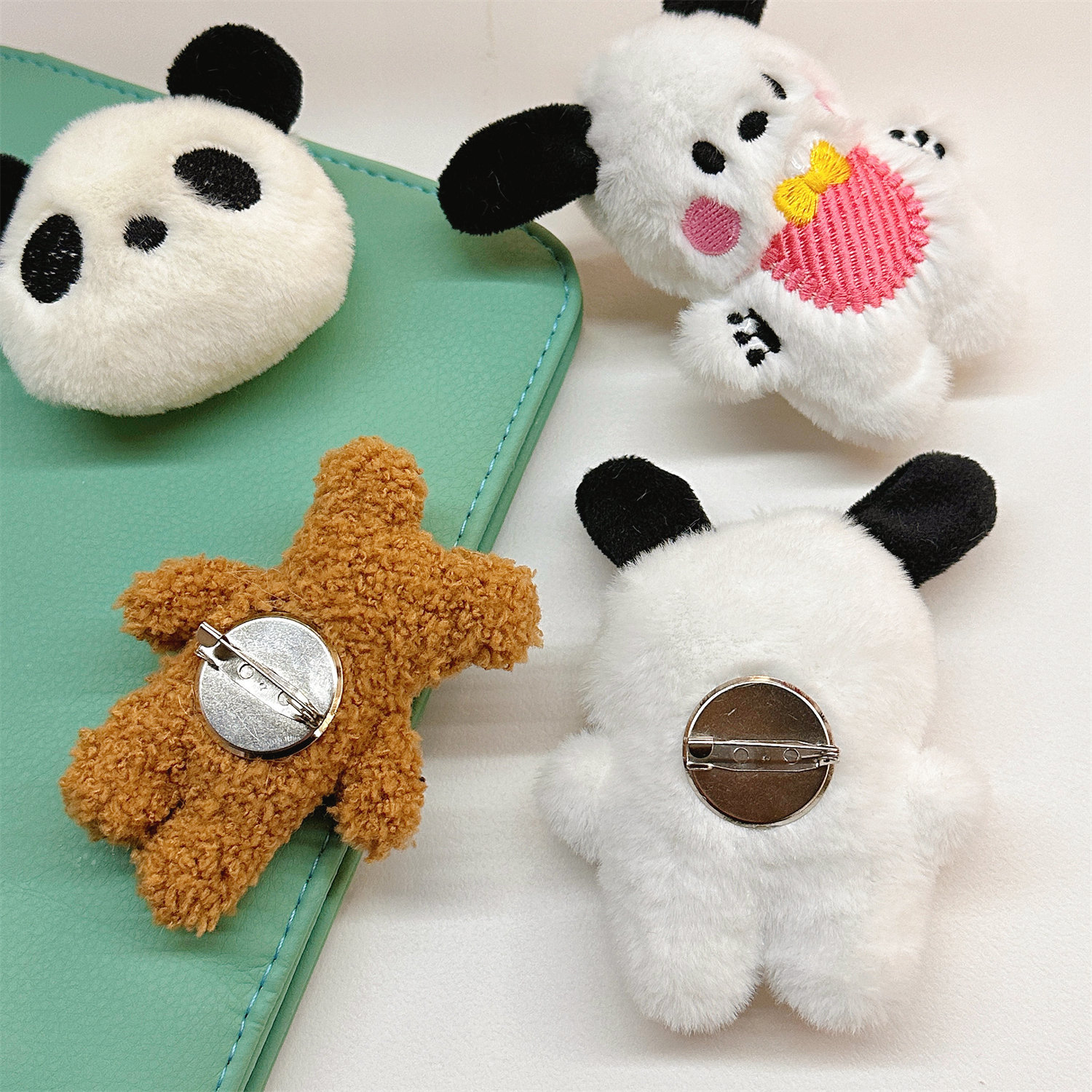 Cartoon Plush Afraid of Dog Doll Brooch Dog Bear Student Bag Ornaments Scarf Clothing Accessories