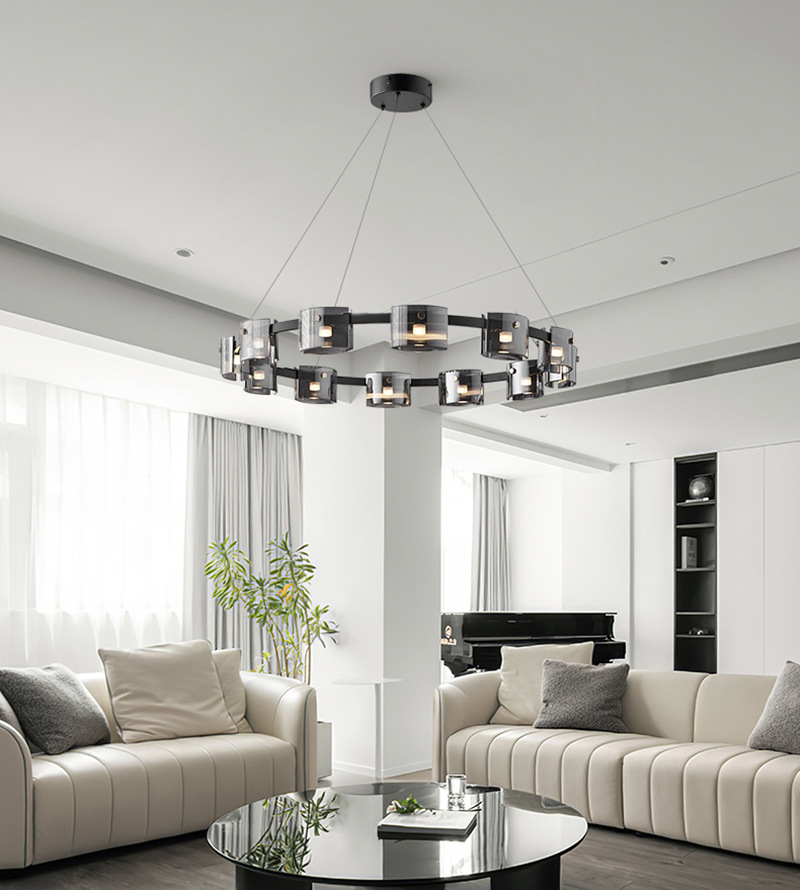 亚马逊供货意式极简客厅吊灯现代简约设计师艺术玻璃餐厅卧室主灯