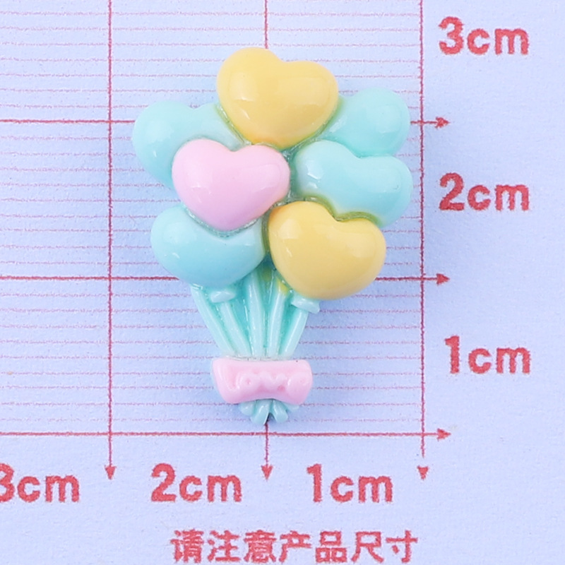 Colored Loving Heart Balloon DIY Cream Glue Homemade Phone Case Material Refridgerator Magnets Ornament Resin Accessories Wholesale