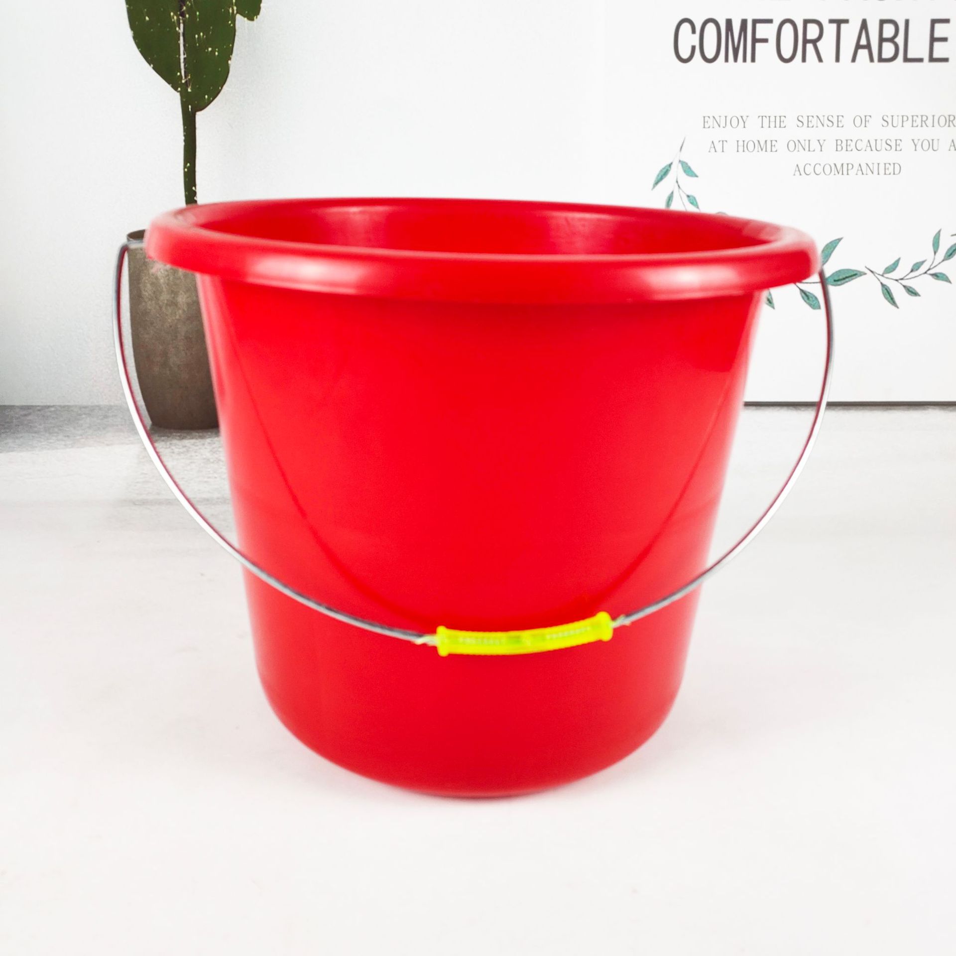 【瑞兴】38桶家用直径31cm学生桶广告印字logo手提水桶塑料桶红桶