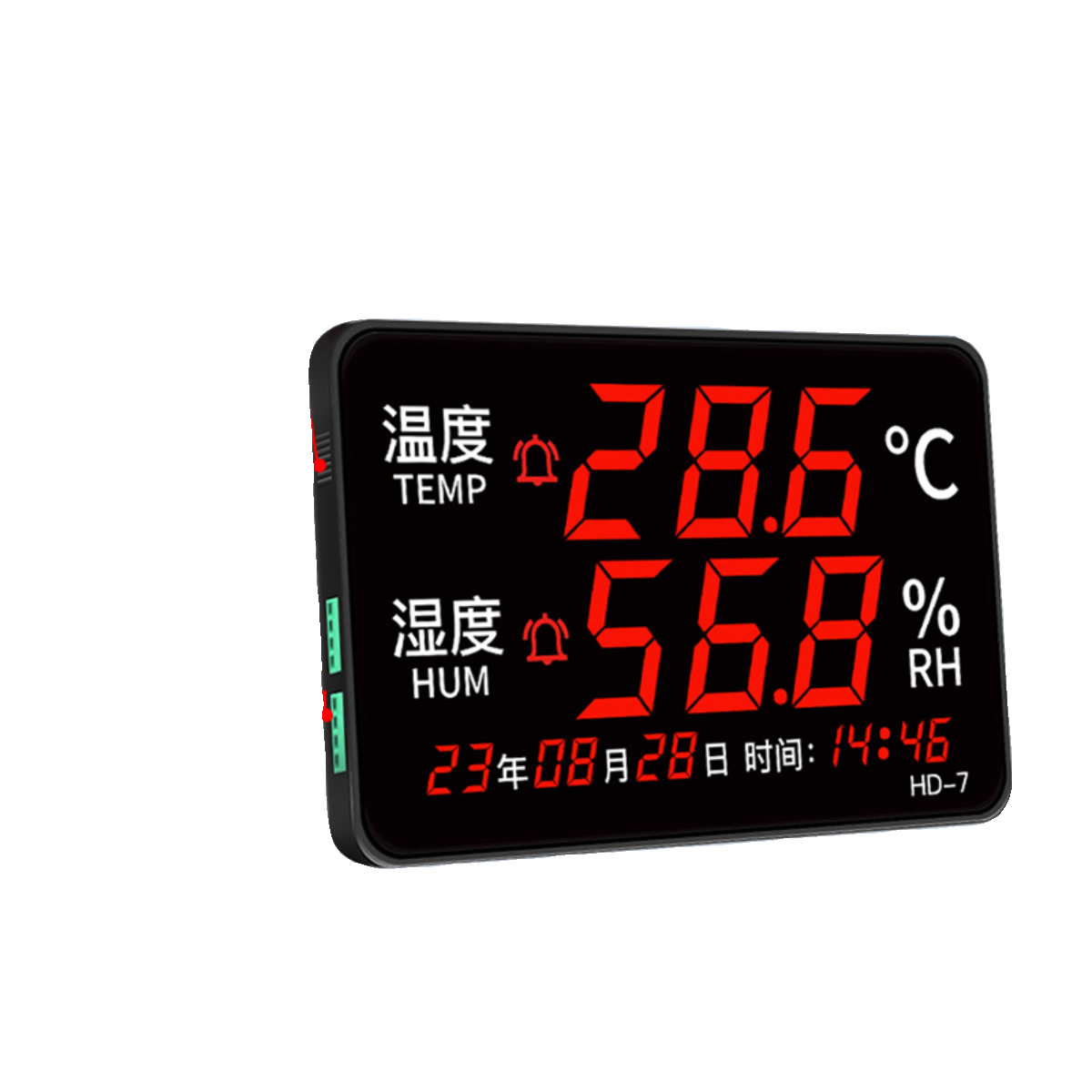 温湿度计表工业高精度室内仓库车间用壁挂大屏电子显示仪器表格知