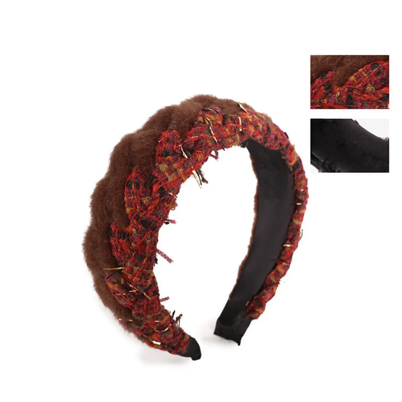 Bohemian Plush Twist Weave Headband Female Classic Style Ornament High Skull Top Hair Band Ethnic Style Hairpin