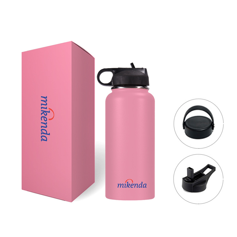 Mikenda Customized Wide-Mouth Cup Stainless Steel Vacuum Cup Large Capacity Portable Vacuum Sports Kettle Outdoor Drinking Glass