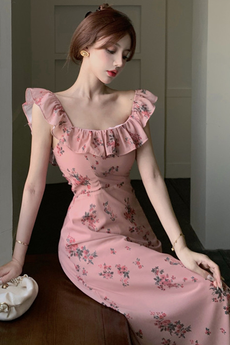 2020夏季新款性感v领吊带美背亮闪闪不规则荷叶边裙子女装名媛炸街轻