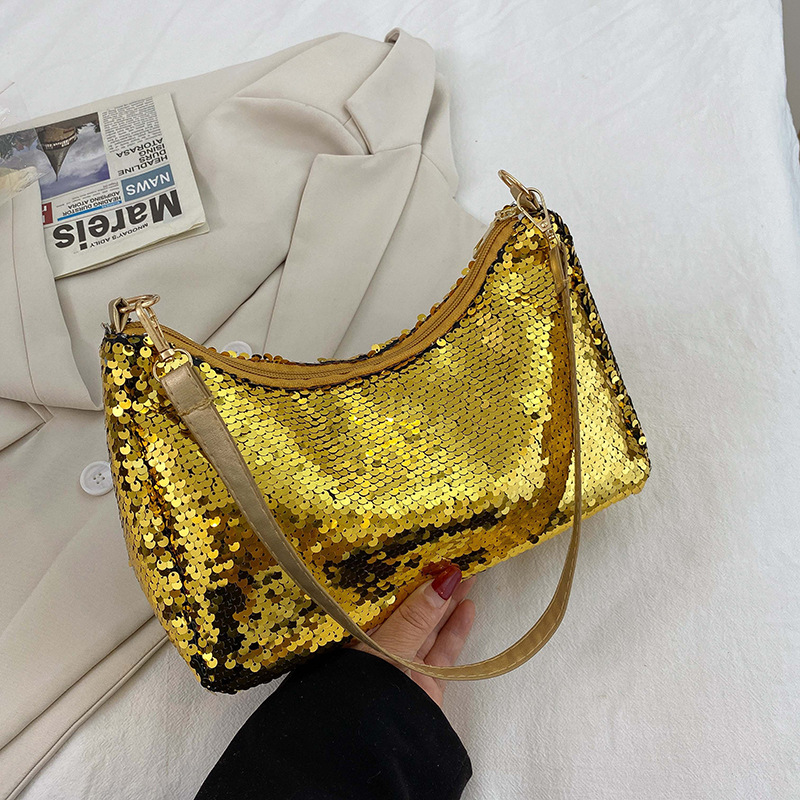 Cross-Border Bag for Women 2022 Summer New Mermaid Sequins Underarm Bag Laser Turning Piece Portable Crossbody Shoulder Bag