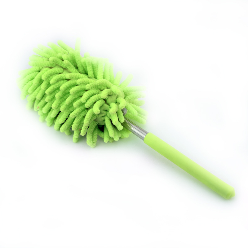 75cm Stainless Steel Lengthened Feather Duster Chenille Dust Remove Brush Multi-Function Retractable Household Dust Removal Small Duster