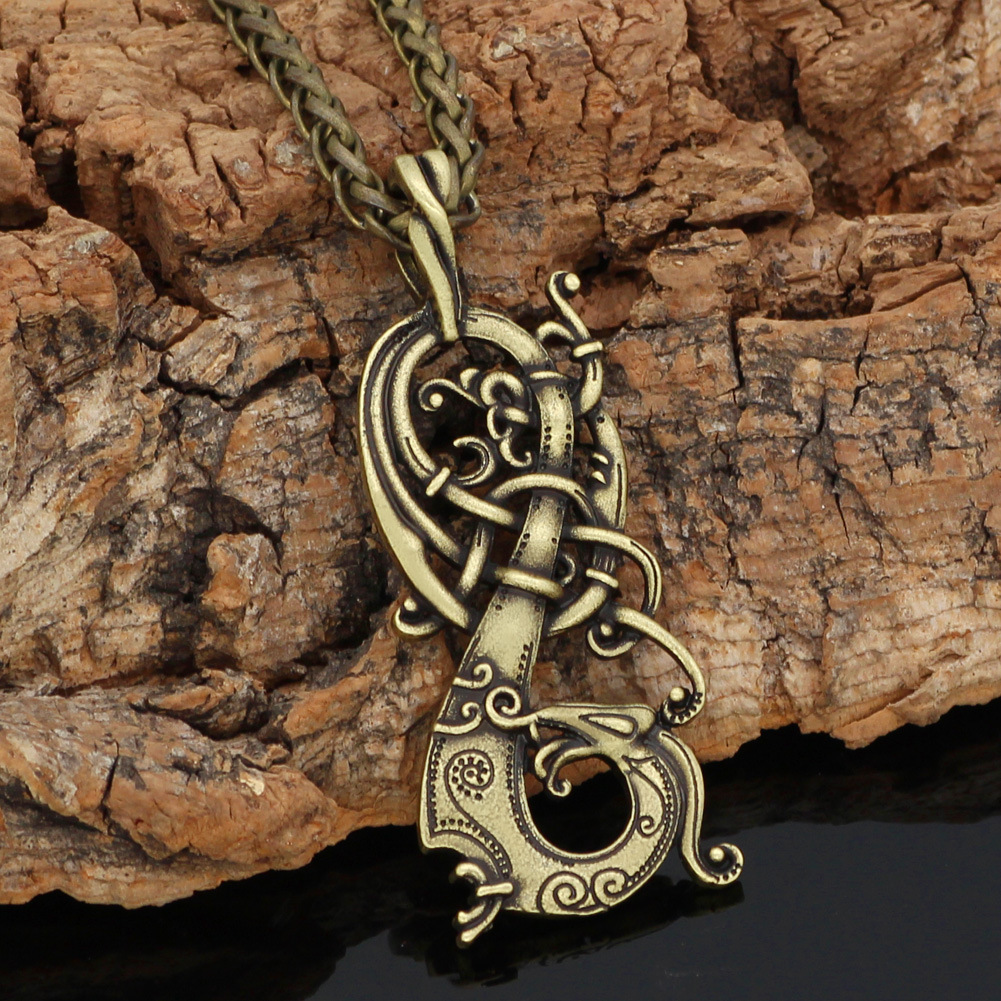 跨境新款亚马逊热卖维京北欧魅力龙斯堪的纳维亚吊坠项链厂家批发