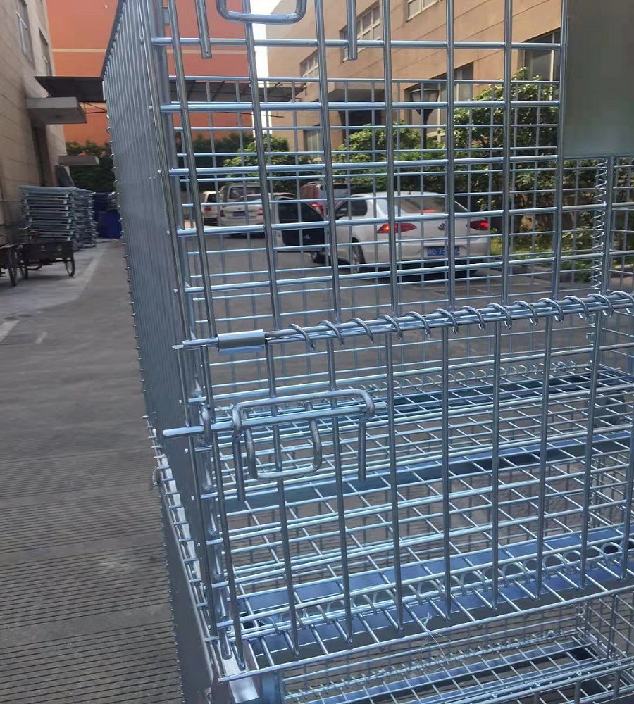 仓储货物储物笼移动折叠仓储笼库房车间用储物框金属铁笼车叠笼