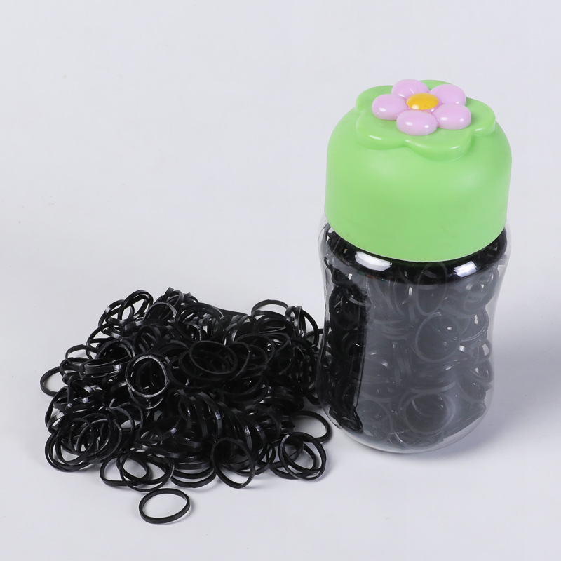 Children's Disposable Rubber Band Hair Band Black Small Rubber Band Little Girl's Hair Band High Elastic Durable Rubber Band