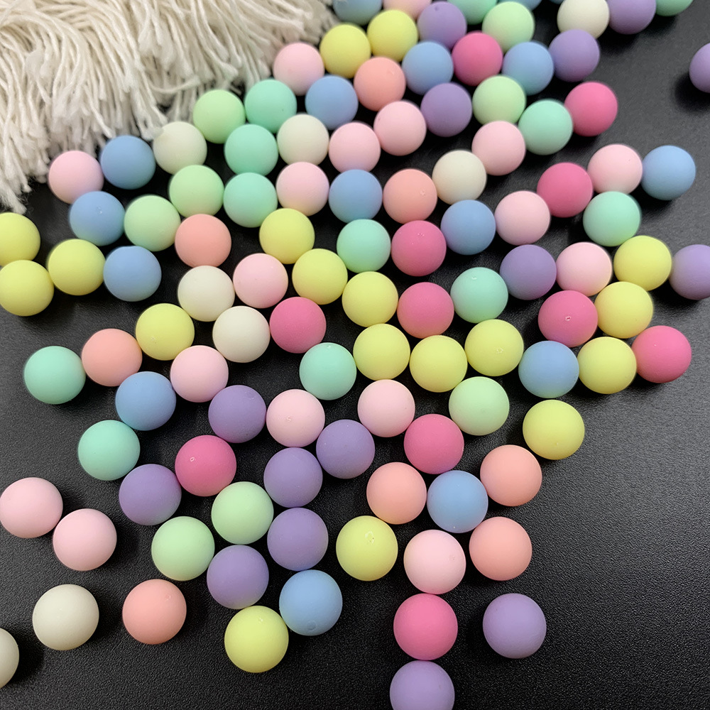 acrylic non-porous color round beads macaron color bubble beads spherical beads colorful bubble beads filled round beads