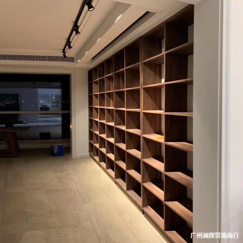 实木茶店老架置物架落地格子展示漫货架奶茶简易展示架榆木儿童拼