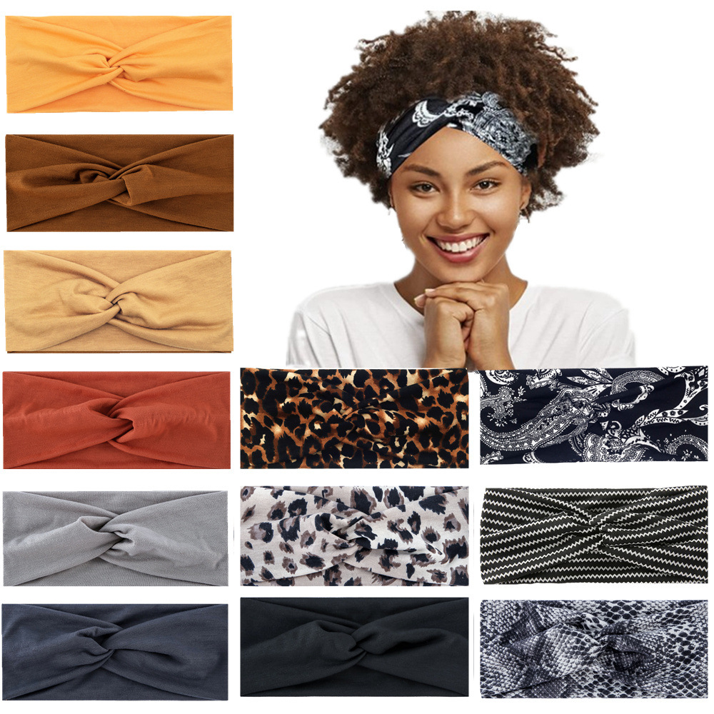 European and American Yoga Exercise Hair Band Elastic Non-Slip Wide Hair Band Candy Color Hair Band Workout Absorb Sweat Running Women's Headband