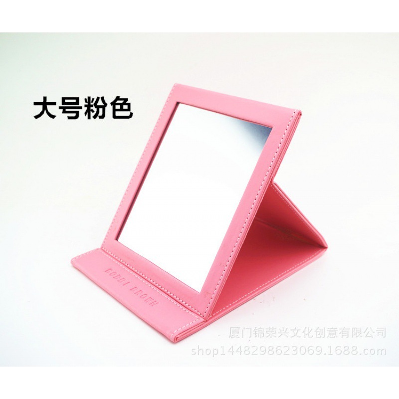 Beauty Salon Mirror Foldable Pu Large Cosmetic Mirror Portable Dressing Mirror Desktop Desktop Mirror Fixed Logo