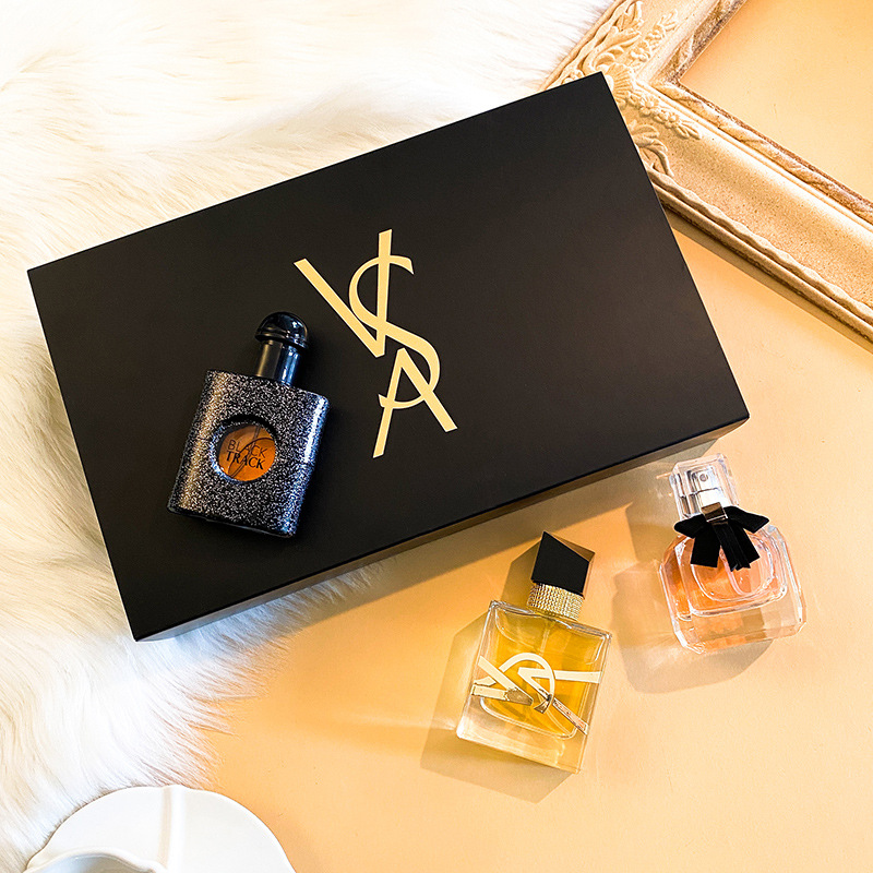 Flower Words Brand Perfume for Women Gift Set Free Water Black Opium Reverse Paris Perfume Three-Piece Set