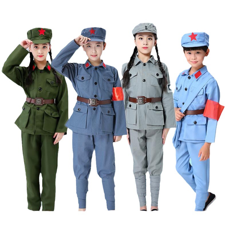 红军儿童红卫兵演出服65式军装闪闪红星小红军八路军表演男女