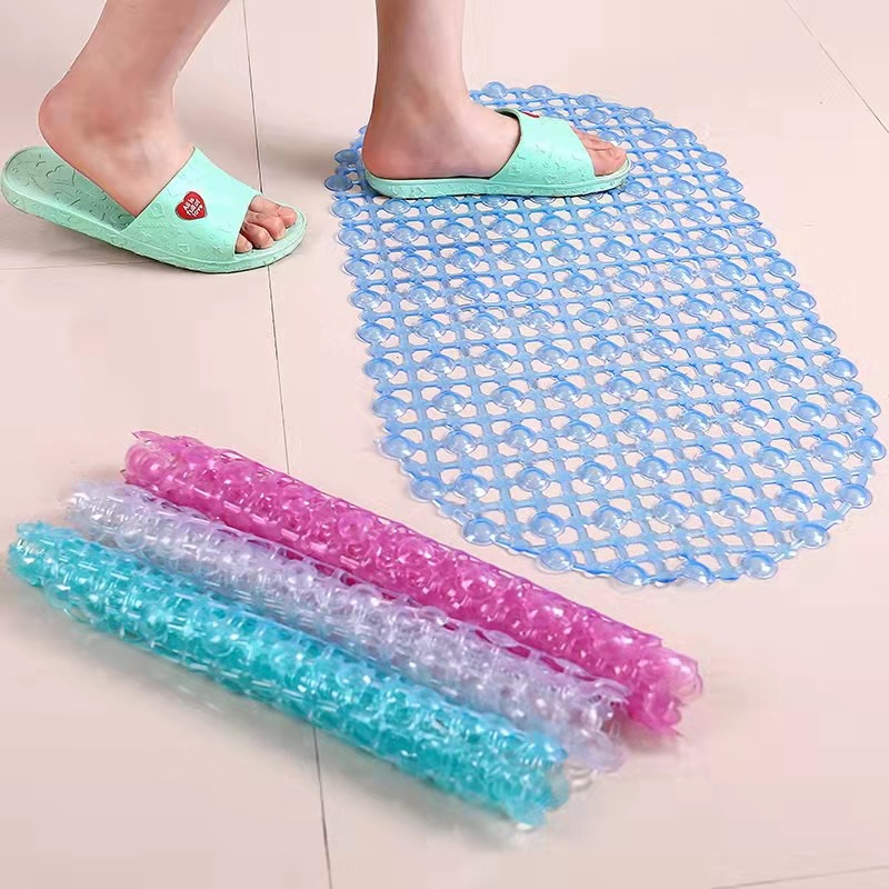 Bathroom Non-Slip Mat Bathroom Bath Mat Bathtub Shower Room Mat Bathroom Foot Mat with Suction Cup PVC Bath Mat