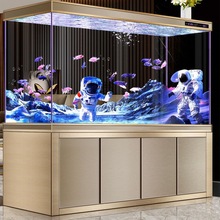 Y1超白底滤鱼缸客厅家用中大型免换水水族玻璃屏风玄关隔断龙鱼缸