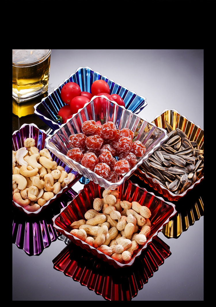 ktv酒吧 亚克力小吃碟水果盘零食干果盘塑料瓜子糖果盘子厂家批发