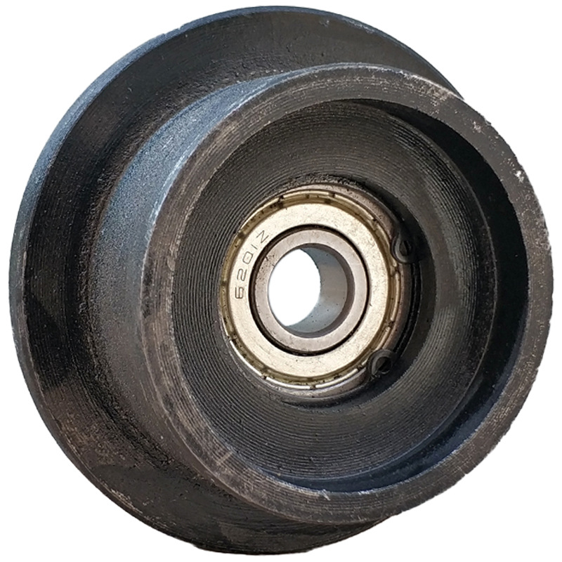 双轨道电动门脚轮伸缩门轨道轮推拉门铁平轮轨道勾边轮排轮t型轮