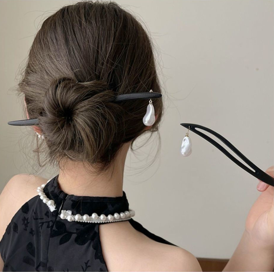 汉服古风木钗发簪女生气质后脑勺丸子头懒人盘发复古步摇旗袍发饰