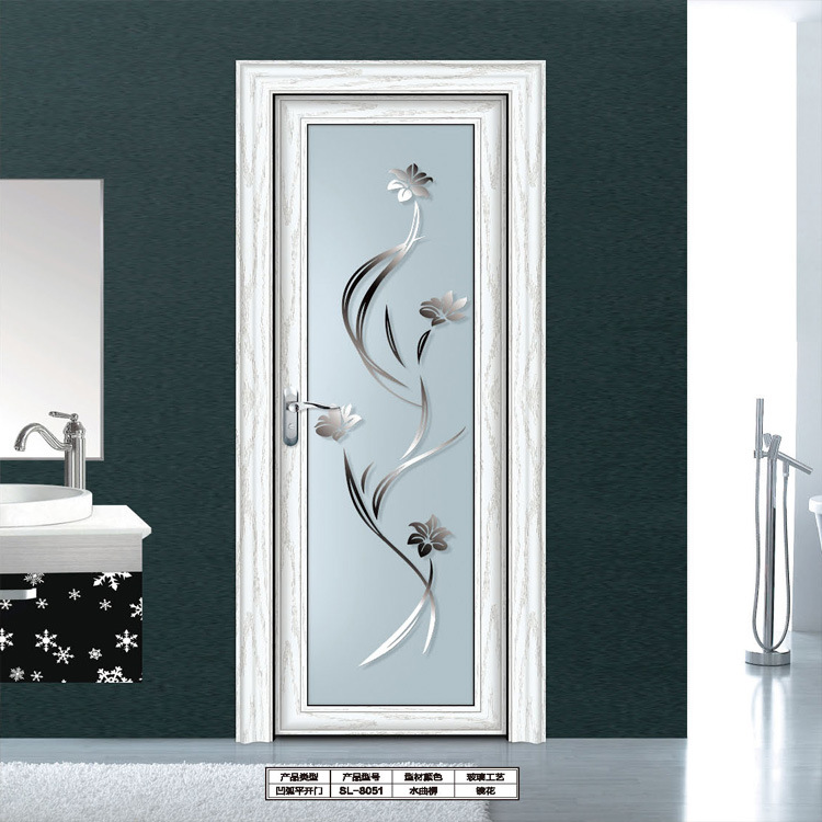 浴室钢化玻璃门卫生间门洗手间厕所门厨房简约家用铝镁合金单开门