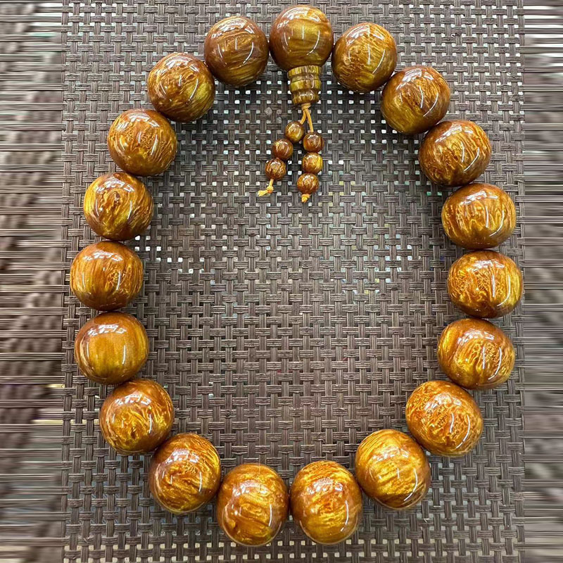 天然金丝海柳手串男女士佛珠手链二代文玩饰品2.