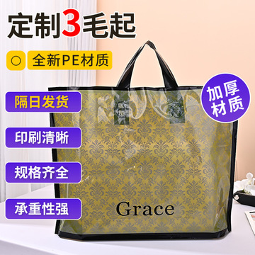 高档女装服装店袋子现货logo加厚大号装衣服男装包装袋磨砂手提袋