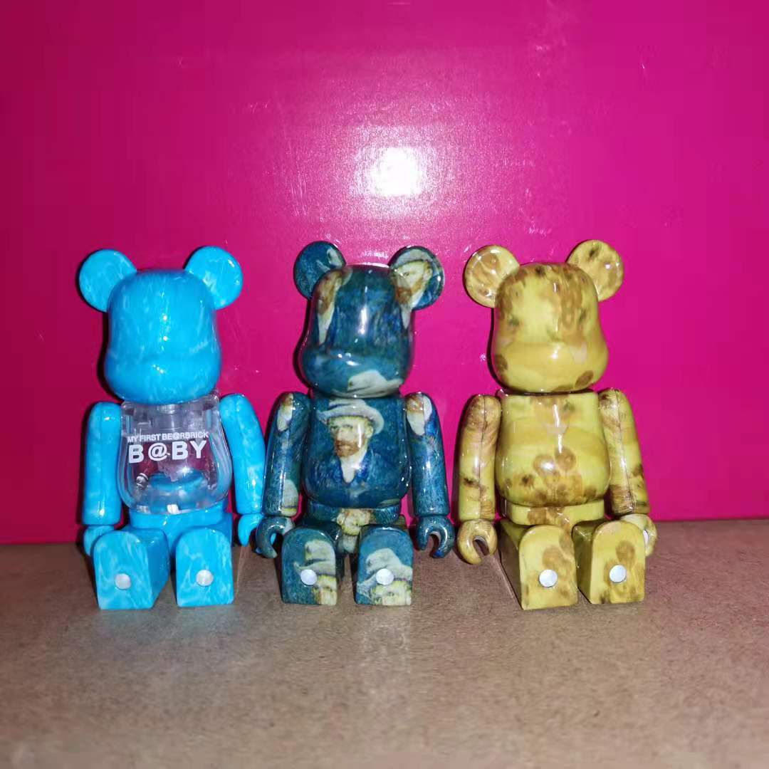 梵高暴力熊水波纹千秋bearbrick100% 向日葵西瓜积木熊彩盒100%