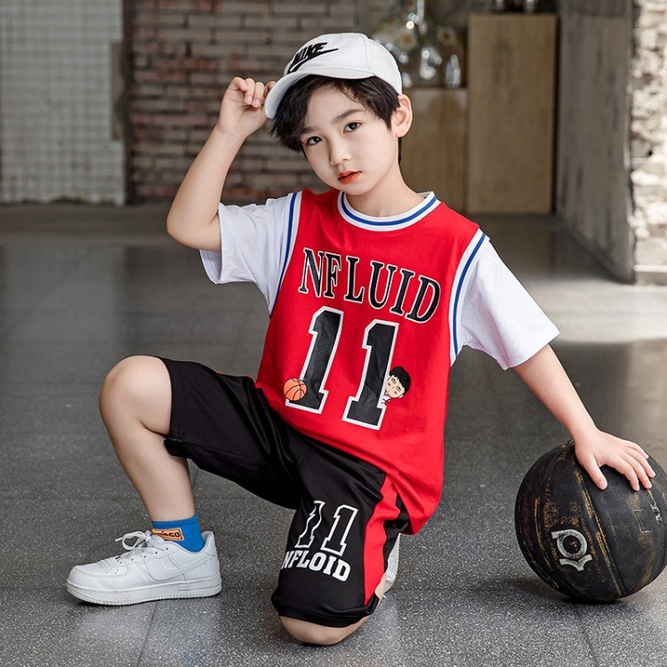 童装男童篮球服夏装套装儿童夏季短袖中大童男孩帅气运动球衣