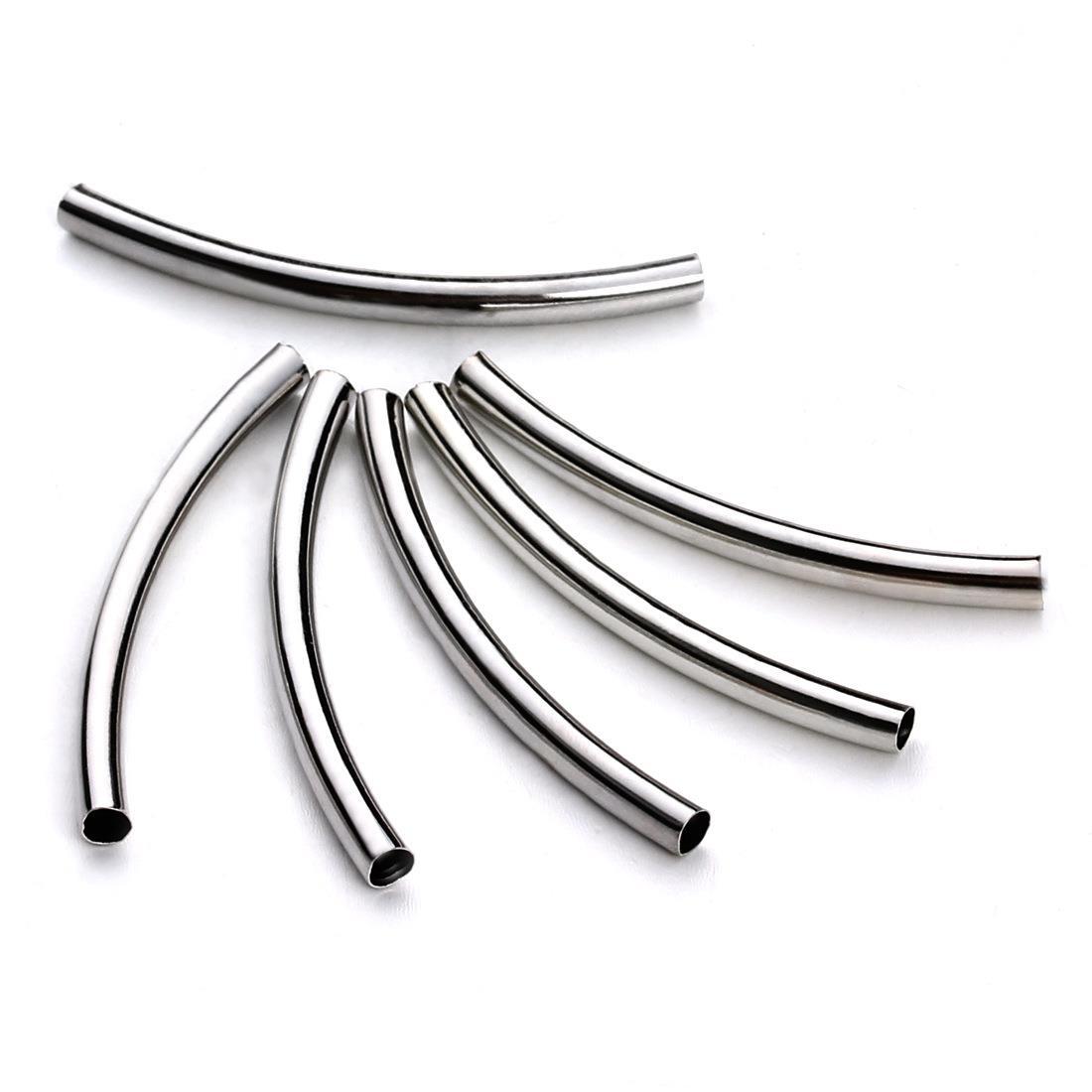 50个/包 2*35mm铜弯管 白k圆形直通铜管 首饰饰品配件 f3977-阿里巴巴