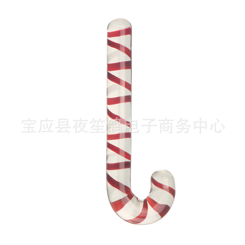 Alternative Adult Sex Toy Brown Christmas Tree Crutches Shape Transparent Glass Anal Plug Back Court Masturbation Strange Shape