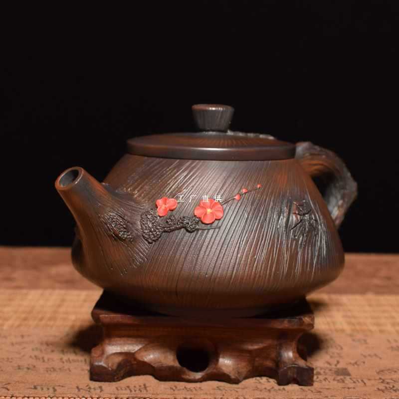 云南建水紫陶茶壶梅花根艺西施壶纯手工非陶瓷紫砂壶仿古功夫茶具
