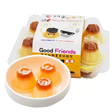 台湾进口新巧风芒果味/鸡蛋味/冰淇淋味166g粒装果冻布丁一件20个