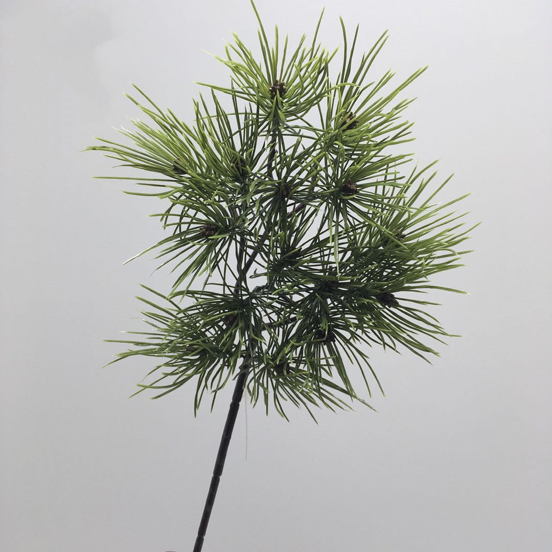 马尾松厂家直供迎客松树叶盆景配件装饰植物假花崖柏叶仿真松枝