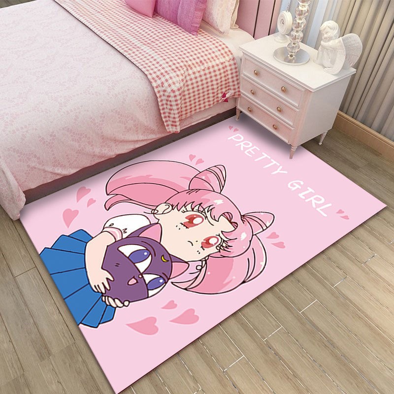 卡通地毯家用卧室满铺床边毯少女心ins房间客厅地垫网红可爱脚垫