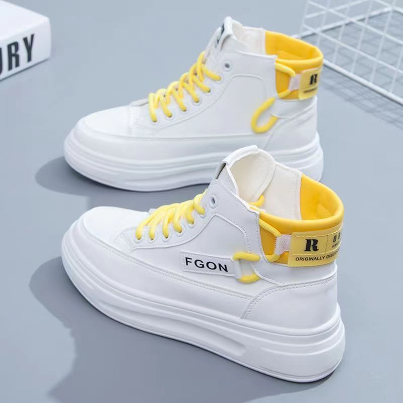 女款高帮鞋2024年新款学生鞋子女春季女鞋休闲时尚百搭软底运动鞋