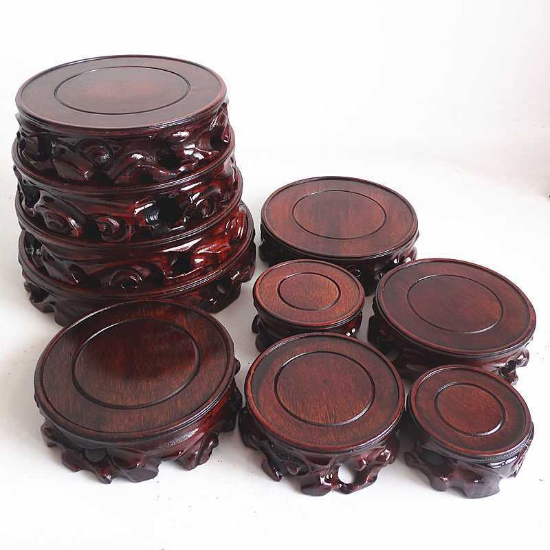 木头底座实木头根圆形底座仿红木摆件佛像茶壶花瓶鱼缸奇石头底座