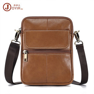 男士单肩小挎包跨境正品休闲真皮男包竖款头层牛皮斜挎包男款批发