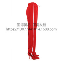 跨境独立站ins时尚走秀裤靴Pant Boots 长靴过膝靴女士裤子