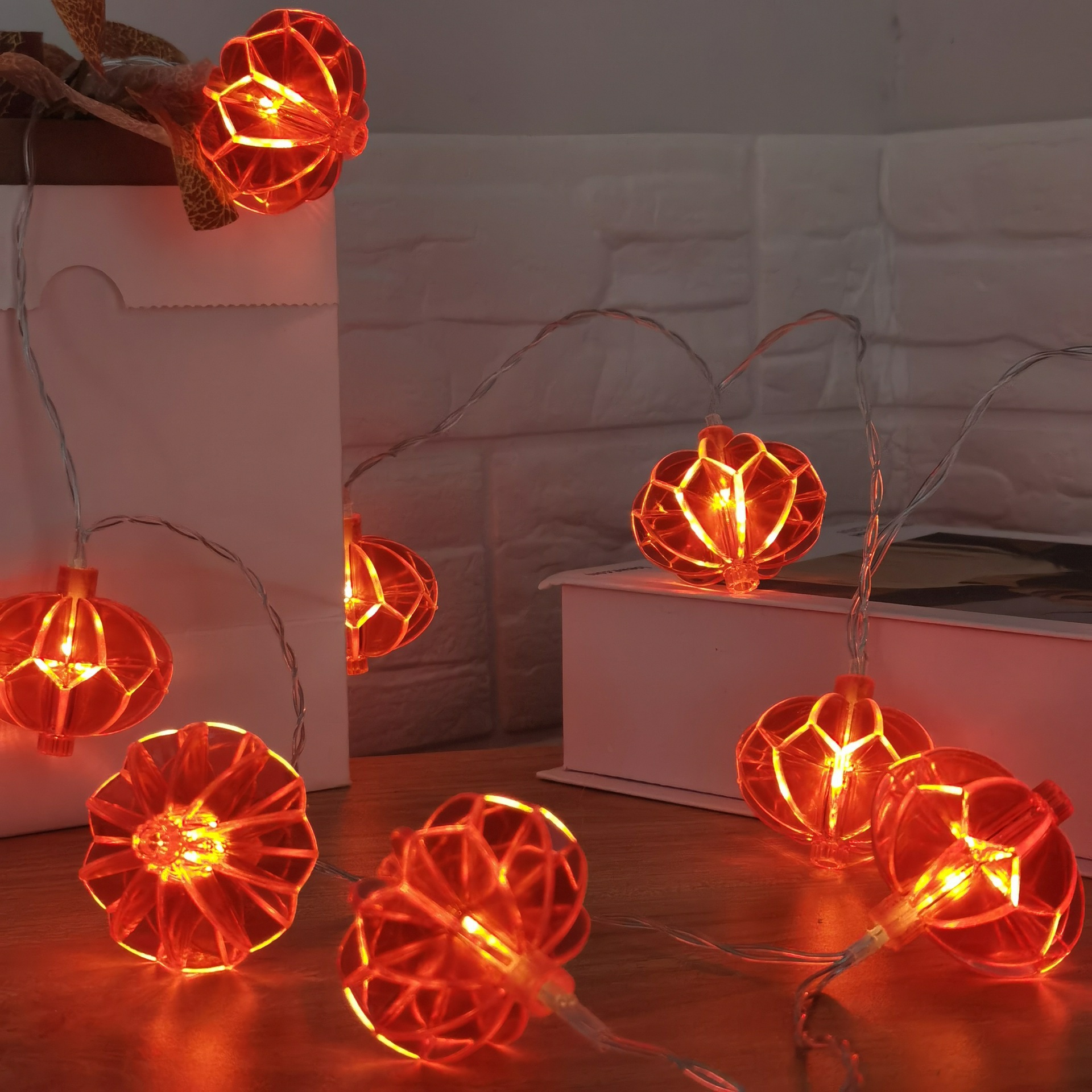 2022年led新年彩灯灯串春节灯笼装饰灯喜庆星星灯中国结福字挂灯